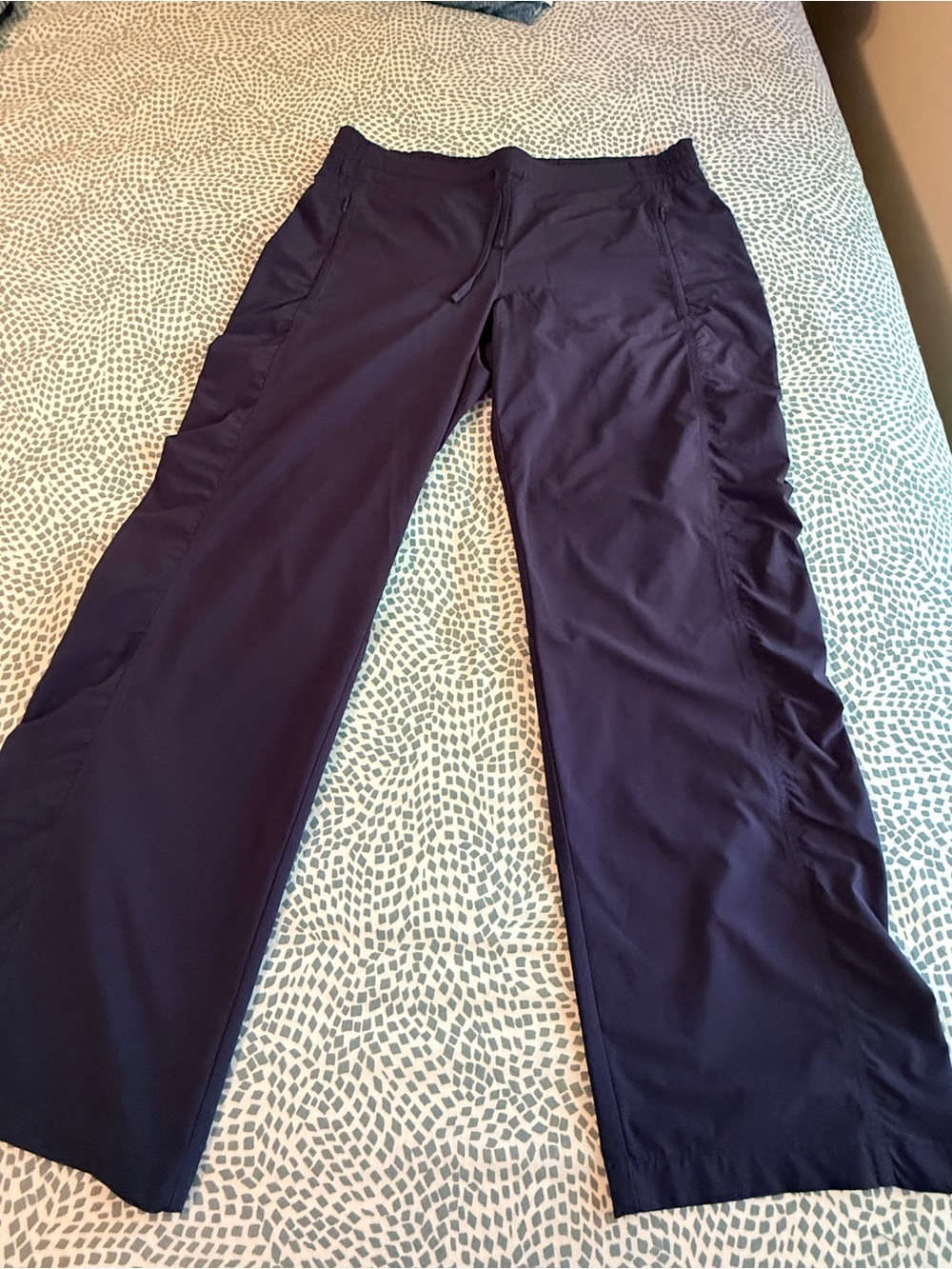 Athleta | Navy Wide-Leg Track Pants - Picture 4 of 10